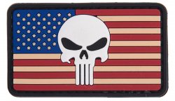 PVC Patch US Flag Skull 