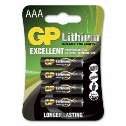 GP Litium Batteri AAA/LR3 4st