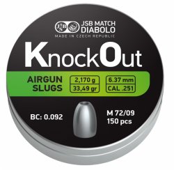 JSB KO Slugs 6,37mm (0.251) 2,170g - 150rds