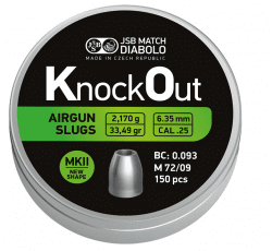 JSB KO Slugs 6,35mm 2,170g - 150st