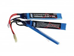 ASG LiFe Batteri 9,9V 1000mAh 20C 3-Split