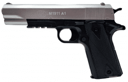 Colt 1911A1 Dual Tone Metal Slide Spring Pistol - Silver/Black