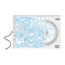M-Tac Big Tactical Ruler Protractor Nato 315x208mm - Blue Edge