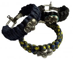 HLTD Paracord Bracelet Skull with Schackel 20mm