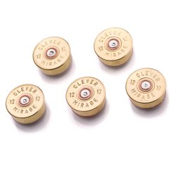 Lucky Shot 12 Gauge Brass Real Bullet Magnets - 5pcs