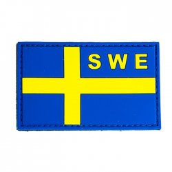 PVC Patch Swedish Flag - Yellow/Blue