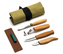 BeaverCraft S43 Spoon and Kuksa Carving Professional Set with Knives and Strop