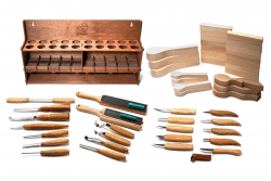 BeaverCraft S68 Täljkit med 28 knivar och Ställ