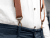BeaverCraft Adjustable Brown Leather Suspenders Braces with Carabiner Hooks