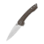 QSP Leopard Linerlock Brown Textured Micarta