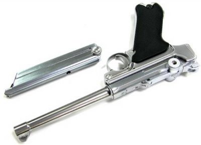 WE Luger P08 M 6" GBB Full Metal 6mm - Silver