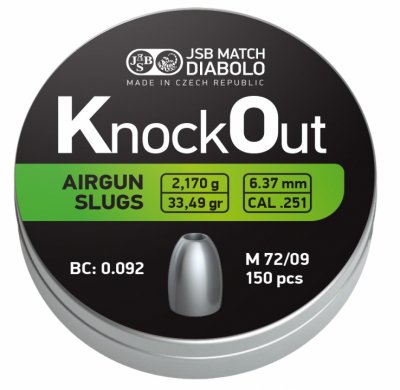 JSB KO Slugs 6,37mm (0.251) 2,170g - 150st
