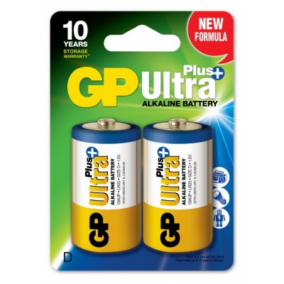 GP Ultra Plus Alkaline D Battery 13AUP/LR20 2-pack