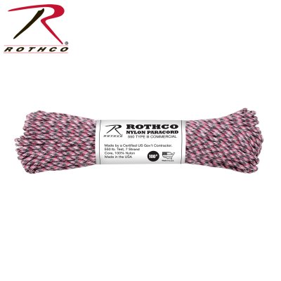 Rothco 550lb Type III Paracord 30m (Färg: Pink Camo)