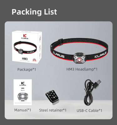 Klarus HM3 USB-C - 670LM IPX5