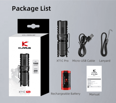 Klarus XT1C PRO - 1000LM IPX8