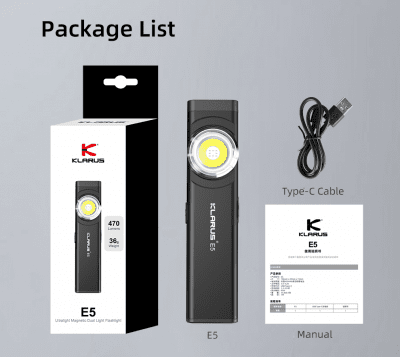 Klarus E5 - 470LM IPX4