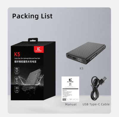 Klarus K5 10000mAh Powerbank - IPX8