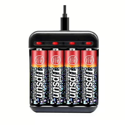 Tipsun KIT 1.5V AA Rechargeable Lithium-Ion Battery with Charger