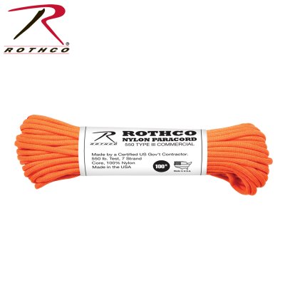 Rothco 550lb Type III Paracord 30m (Färg: Safety Orange)