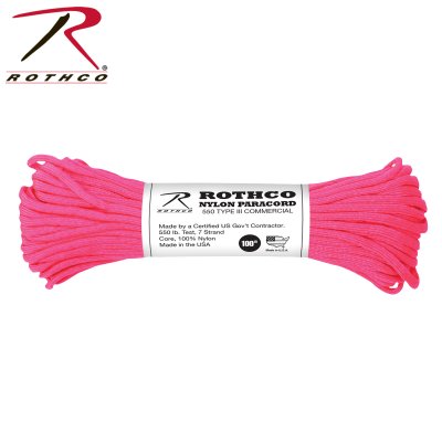 Rothco 550lb Type III Paracord 30m (Färg: Neon Pink)