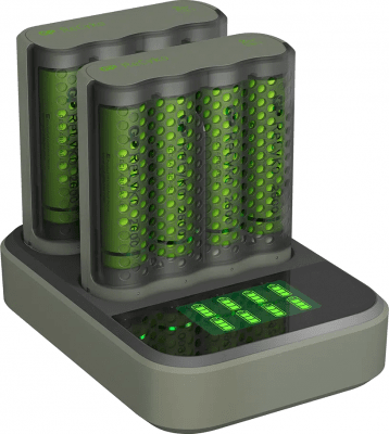 GP ReCyko 2st Speed Batteriladdare med laddstation + 8st AA 2600mAh
