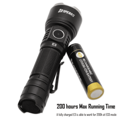 Speras E3 Rechargeable Flashlight IPX-8 1300LM