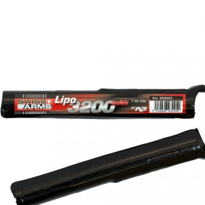 Swiss Arms Lipo 7,4V 3200mAh 25C Round Stick Twin