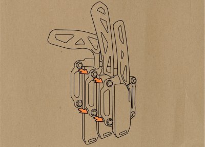 Gerber Exo-Mod Fixed Drop Point Blade Knife Snap-Together Modular Sheath