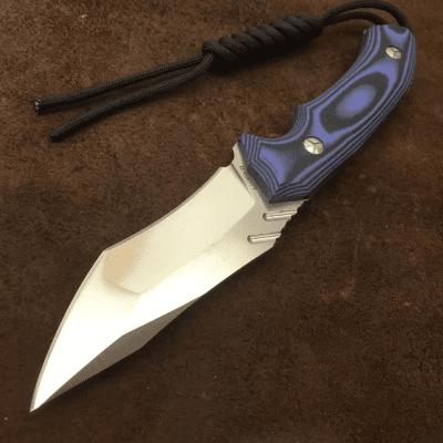 Y-Start Fixed Blade Knife Black/Blue Kydex Sheat