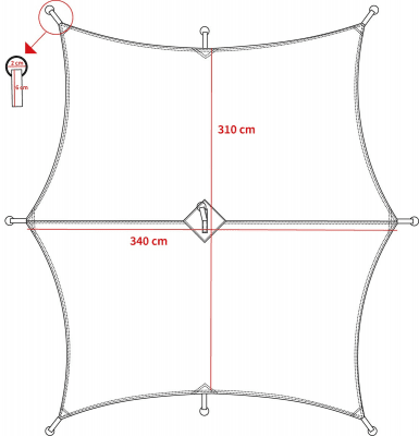 MFH Hexagon-Tarp 340x310cm