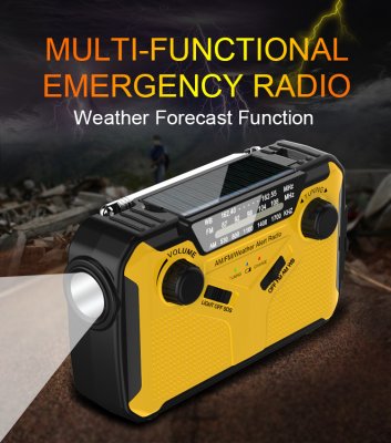 Sayin 369 Hand Crank Radio with Flashlight and Solar