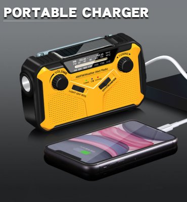 Sayin 369 Hand Crank Radio with Flashlight and Solar