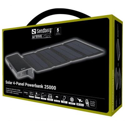Sandberg Solar 4-Panel Powerbank 25000 mAh