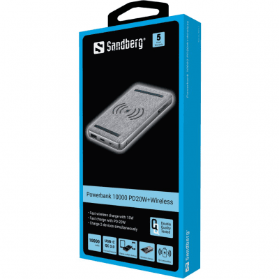 Sandberg Powerbank PD20W+Wireless 10000 mAh