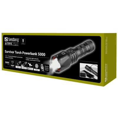 Sandberg Survivor Torch Powerbank 5000 - 1200LM IPX4