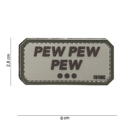101 INC PVC Patch - Pew Pew Pew (Färg: Grå)