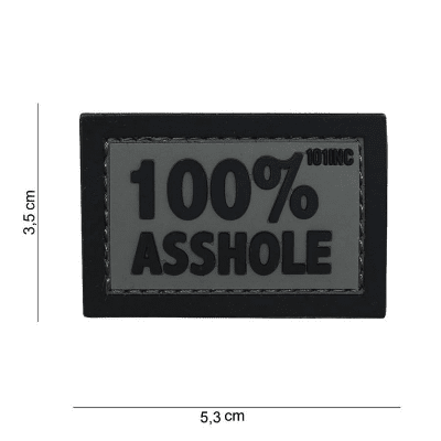 101 INC PVC Patch - 100% Asshole (Färg: Grå/Svart)