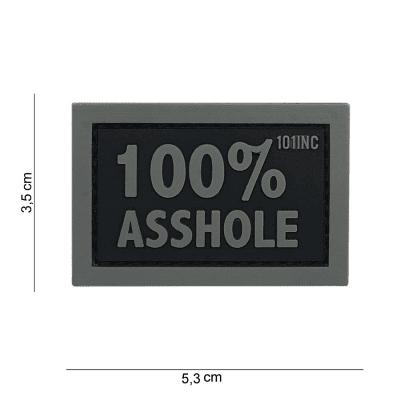 101 INC PVC Patch - 100% Asshole (Färg: Svart/Grå)