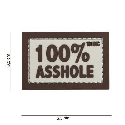 101 INC PVC Patch - 100% Asshole (Färg: Sand/Brun)