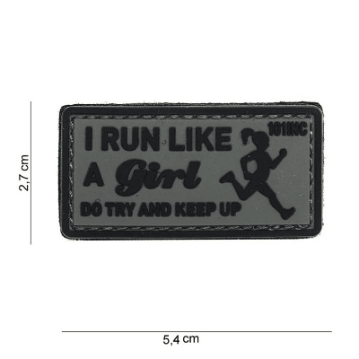 101 INC PVC Patch - I Run Like (Färg: Grå)