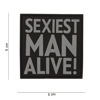 101 INC PVC Patch - Sexiest Man Alive (Färg: Grå)