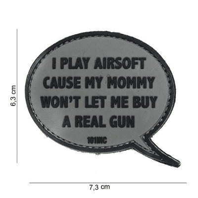 101 INC PVC Patch - I Play Airsoft (Färg: Grå)
