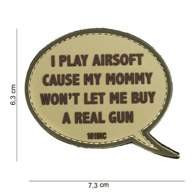 101 INC PVC Patch - I Play Airsoft (Färg: Sand)