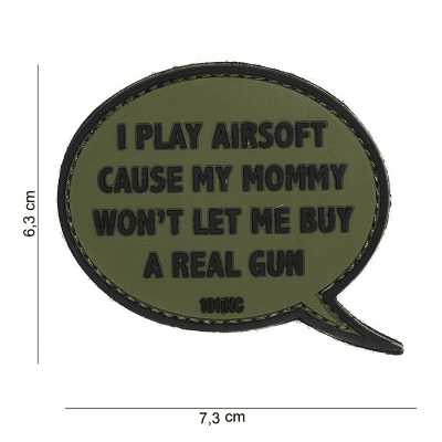 101 INC PVC Patch - I Play Airsoft (Färg: Grön)