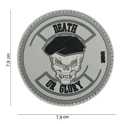 101 INC PVC Patch - Death or Glory (Färg: Grå)