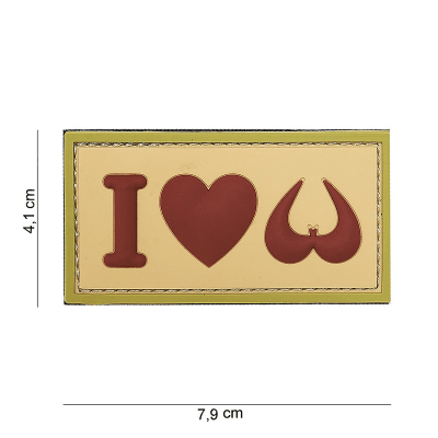 101 INC PVC Patch - I Love Boobies (Färg: Sand)