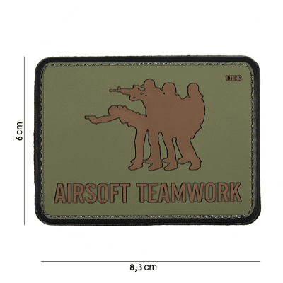 101 INC PVC Patch - Airsoft Teamwork (Färg: Grön)