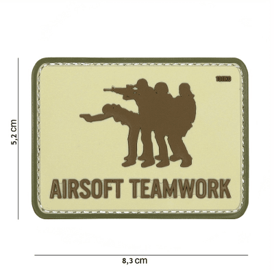 101 INC PVC Patch - Airsoft Teamwork (Färg: Sand)
