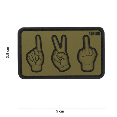 101 INC PVC Patch - One, Two, Fuck You (Färg: Grön/Svart)